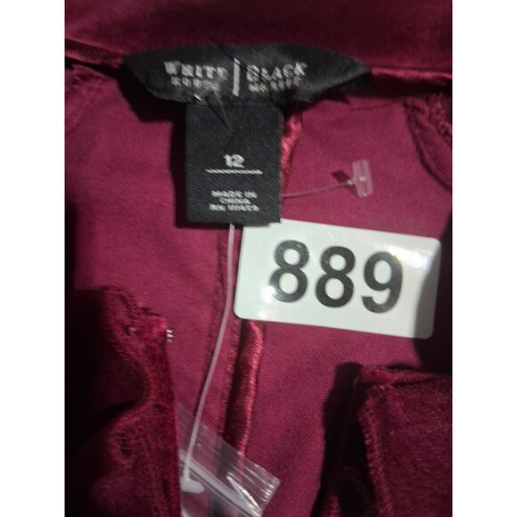 White House Black Market Velvet Women's size 12 Vampire Witchy Peplum Jacket - Picture 8 of 12